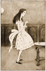 "Nu öppnar jag ut som det största teleskopet som någonsin varit!", illustration till Lewis Carrolls Alice